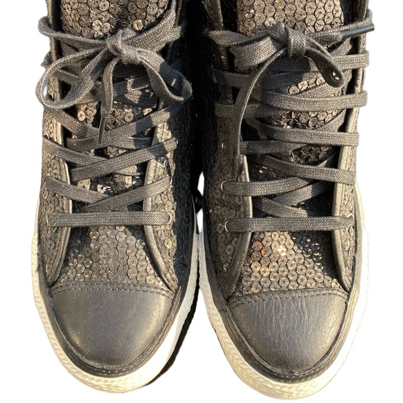 CONVERSE | Black High-Top Sneakers | Black Sequence | EUC | Rare Find - Picture 4 of 7